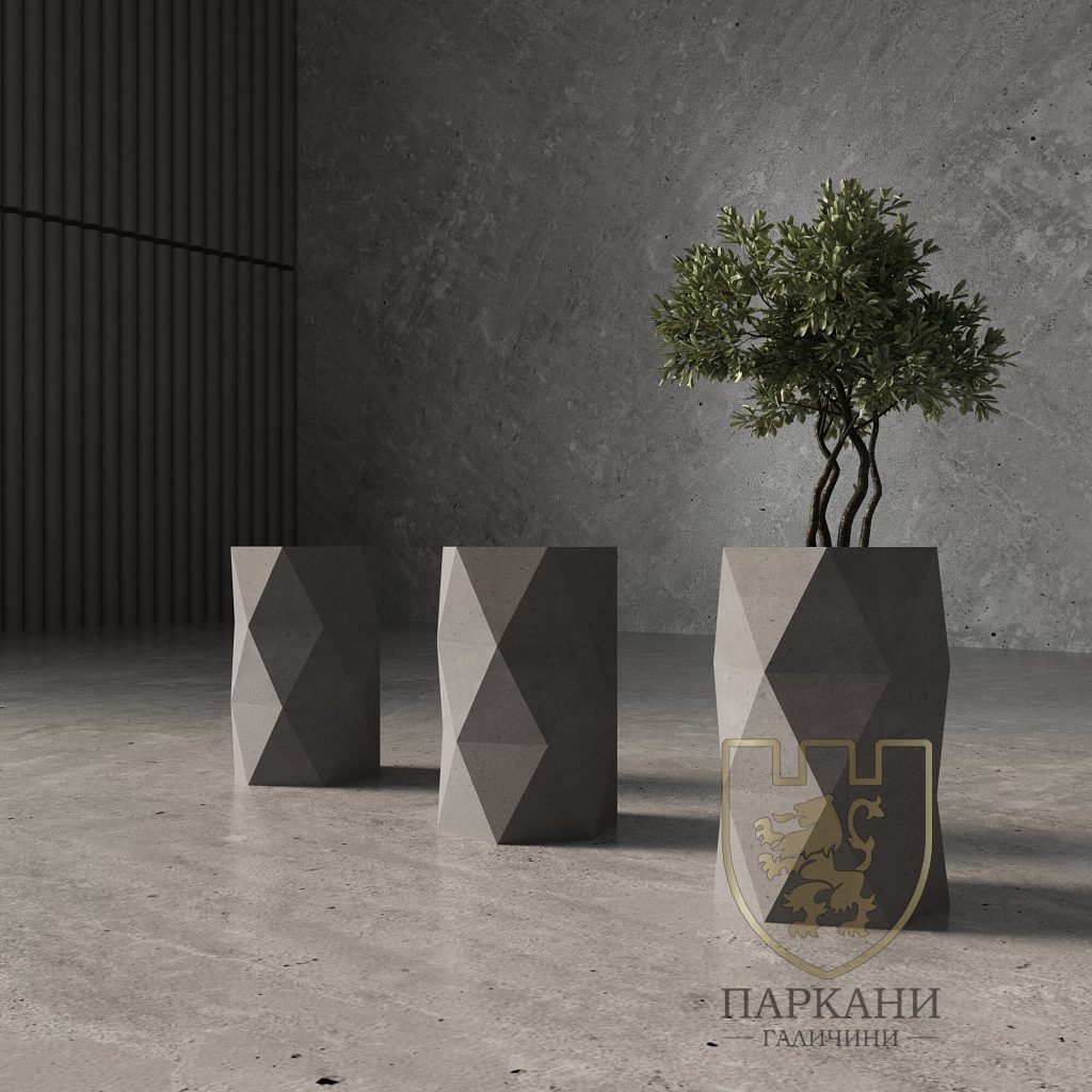 Бетонна вазон-урна ромб